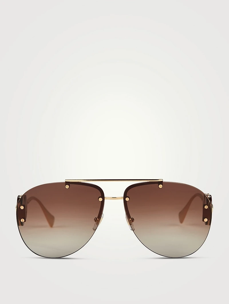 Double Medusa Aviator Sunglasses