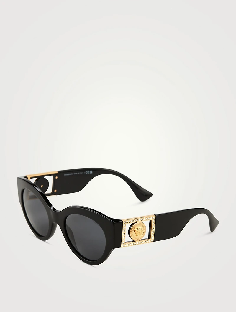 Medusa Cat Eye Sunglasses With Crystals