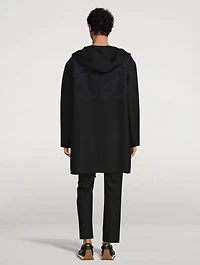 Wool And Silk Hooded Anagram Coat