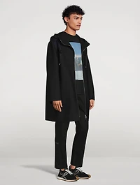 Wool And Silk Hooded Anagram Coat