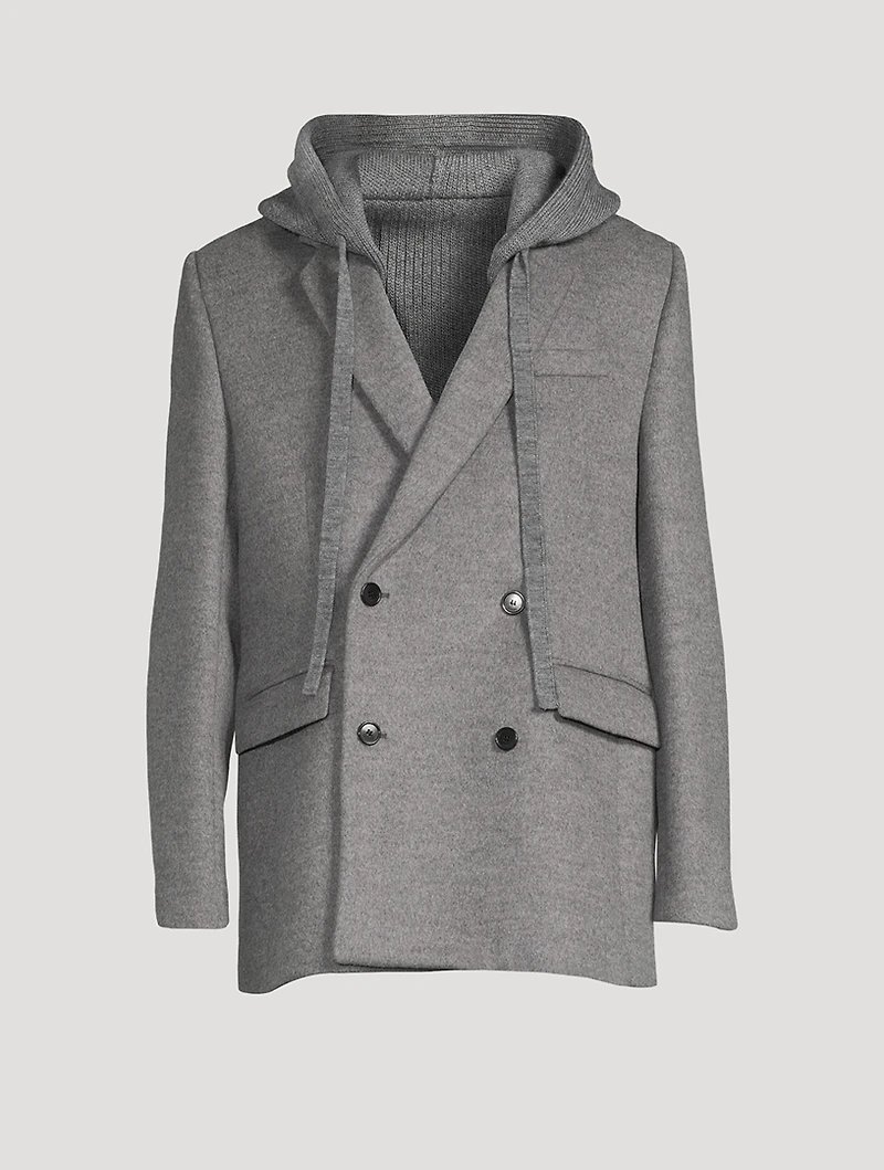 Wool Cashmere And Silk Knit-Back Jacket
