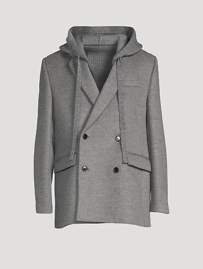 Wool Cashmere And Silk Knit-Back Jacket