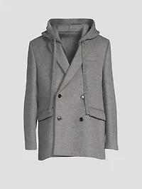 Wool Cashmere And Silk Knit-Back Jacket