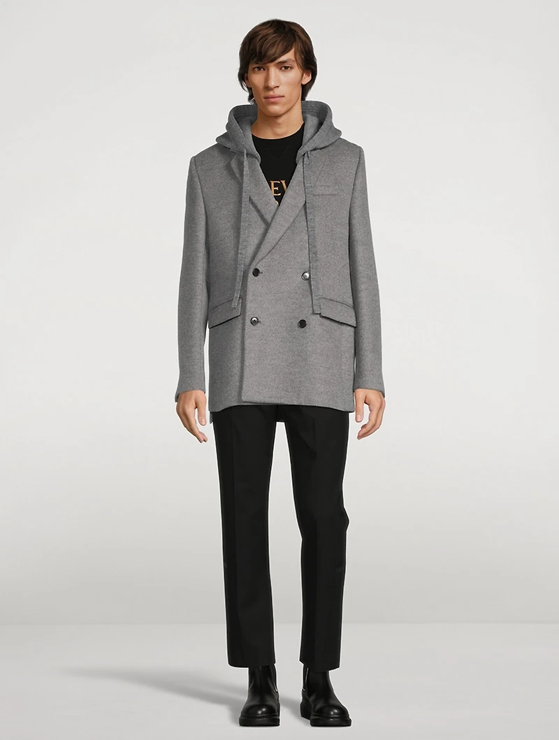 Wool Cashmere And Silk Knit-Back Jacket