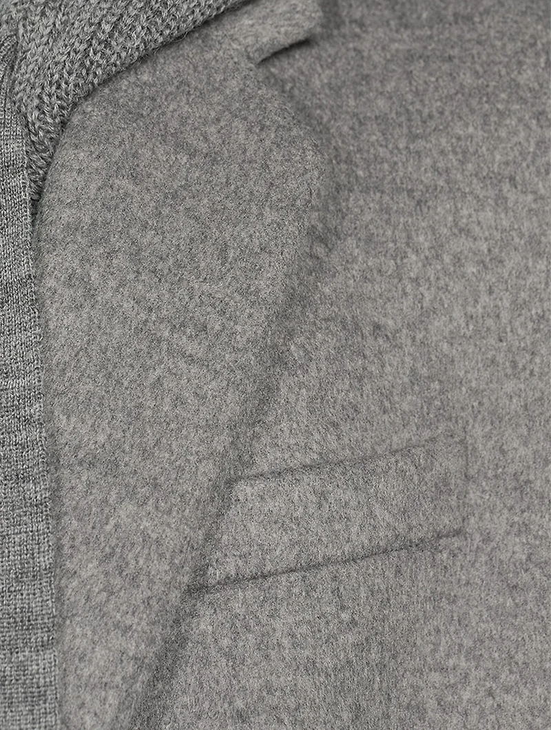 Wool Cashmere And Silk Knit-Back Jacket