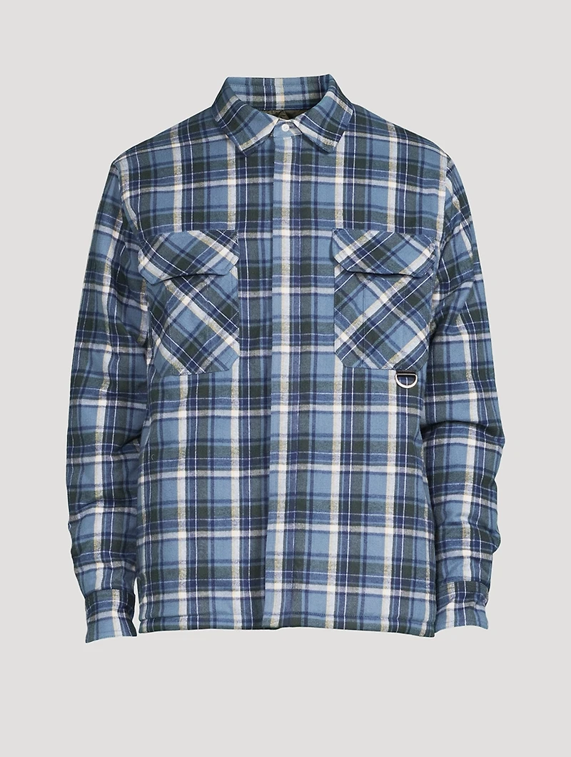 Cotton Puffer Check Overshirt