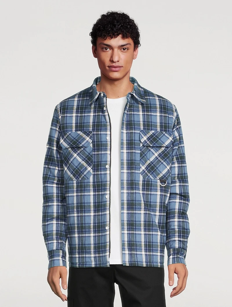 Cotton Puffer Check Overshirt