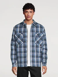Cotton Puffer Check Overshirt