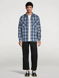 Cotton Puffer Check Overshirt