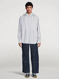 Wool And Cotton Jacquard Hooded Shirt