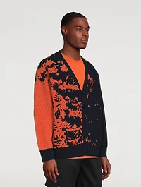 Wool-Blend Graphic Cardigan