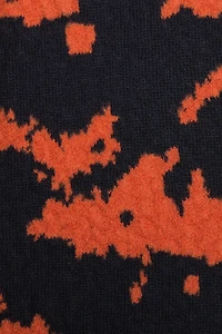 Wool-Blend Graphic Cardigan