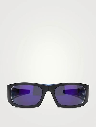Prada Linea Rossa Rectangular Sport Sunglasses