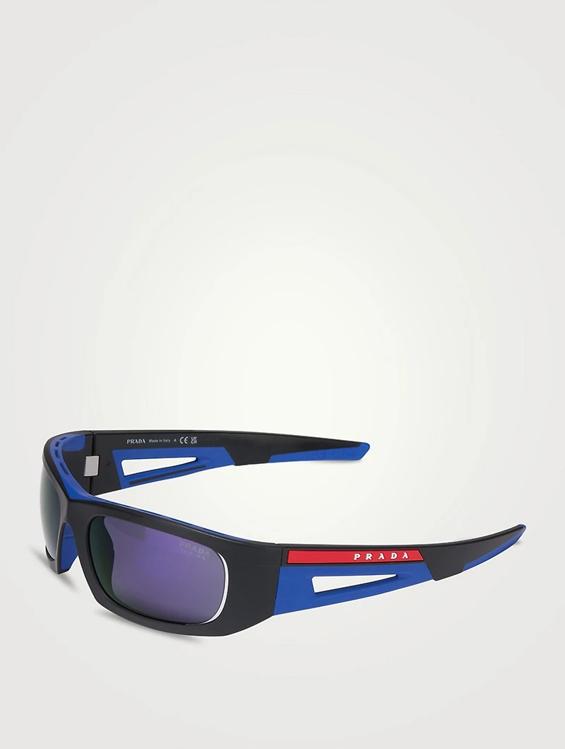 Prada Linea Rossa Rectangular Sport Sunglasses