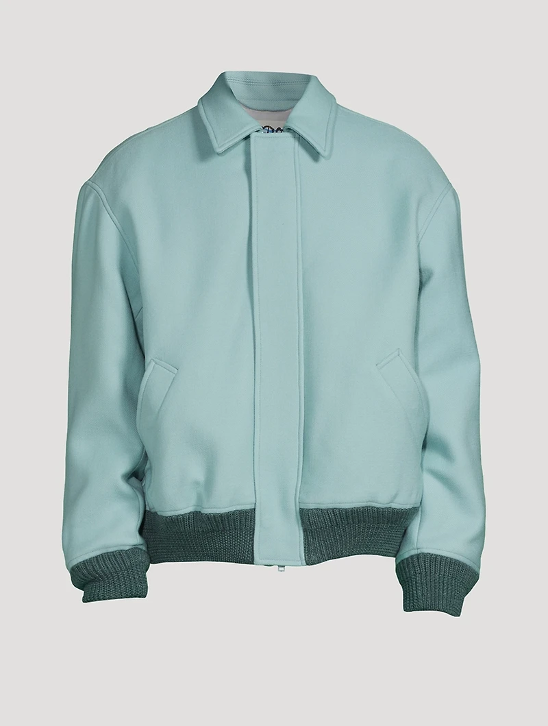 Wool Padded Bomber Jacket