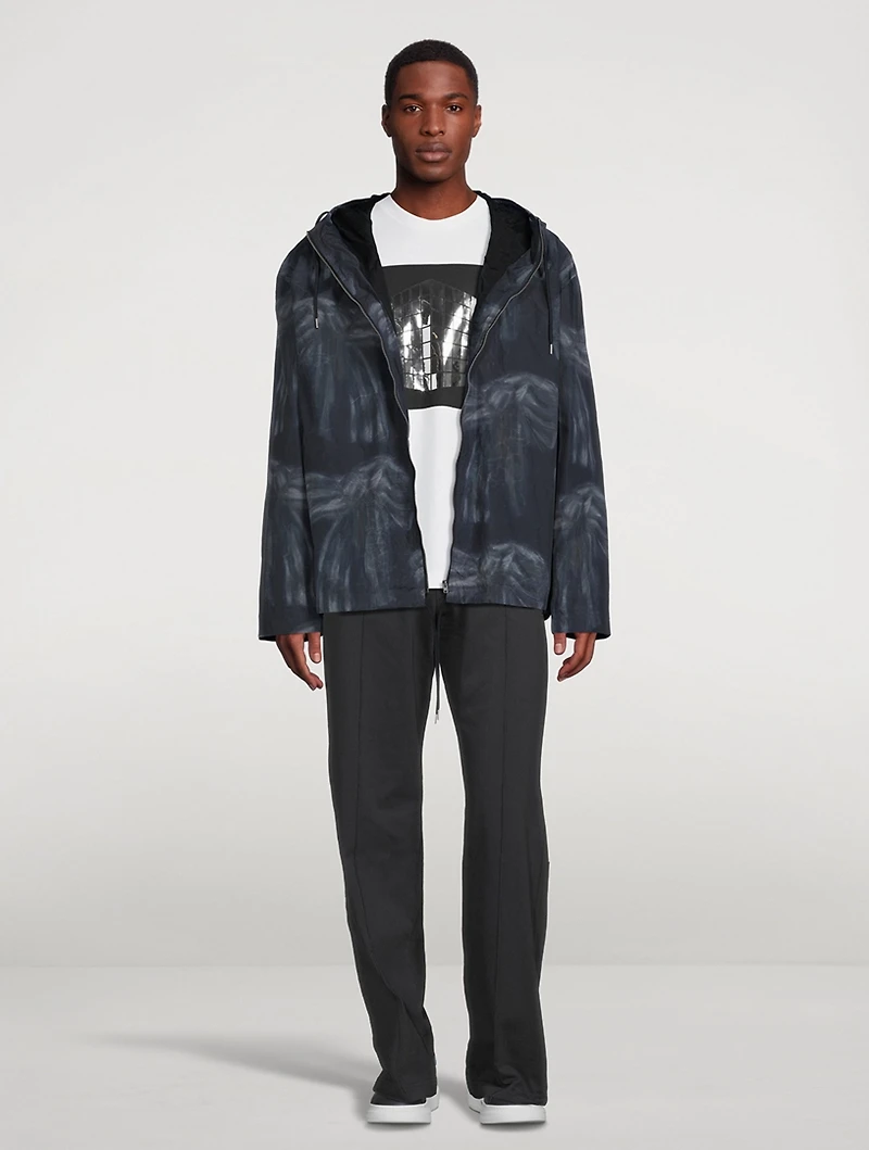 Nylon Printed Jacket With Hood