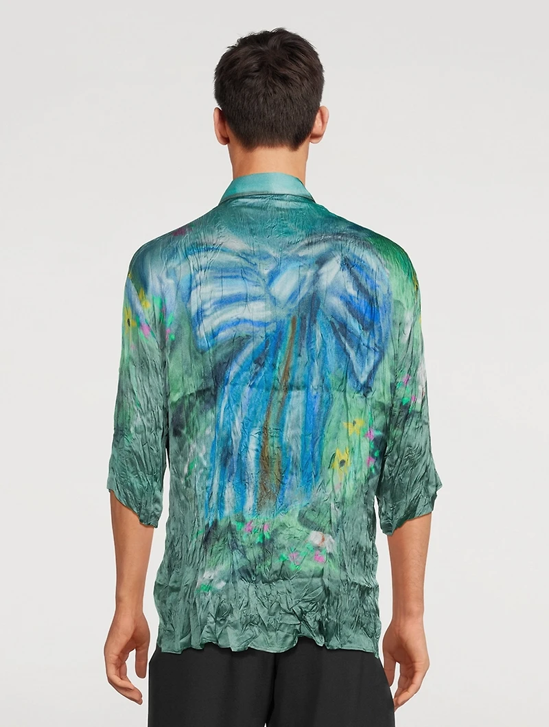 Crinkled Shirt With Kilimnik Bow Print