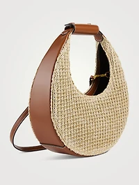 Mini Moon Raffia Circle Bag