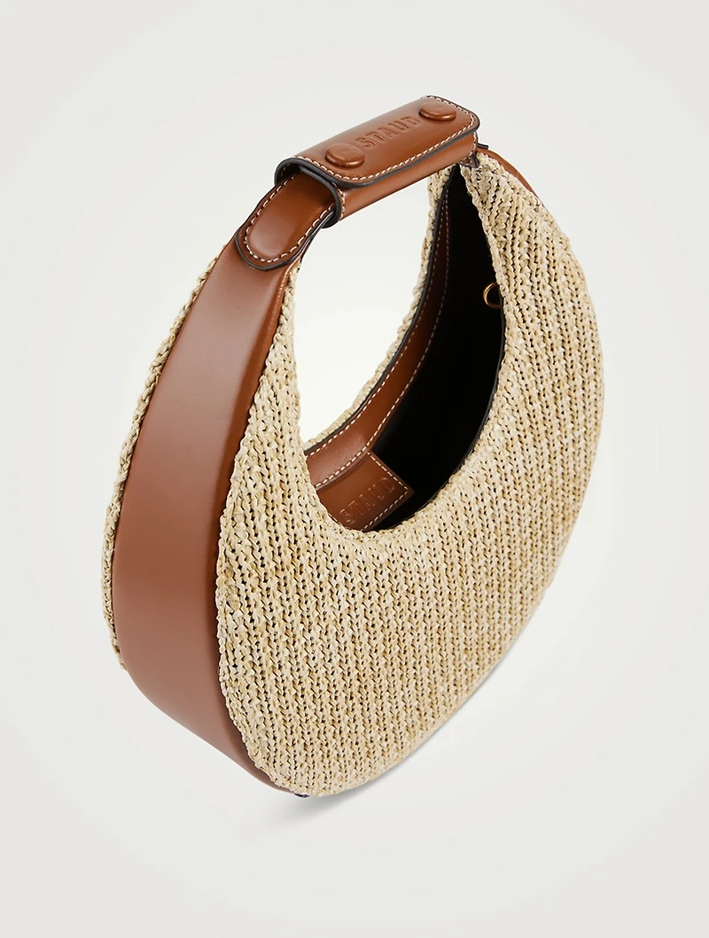 Mini Moon Raffia Circle Bag