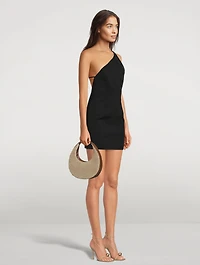 Mini Moon Raffia Circle Bag