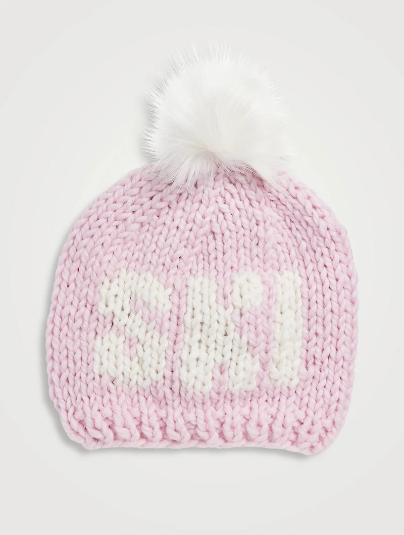 Wool Ski Toque With Removable Pom