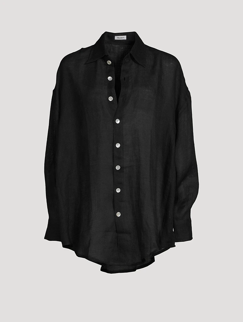 Playa Linen Oversized Shirt Dress
