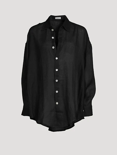 Playa Linen Oversized Shirt Dress