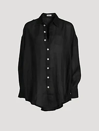 Playa Linen Oversized Shirt Dress