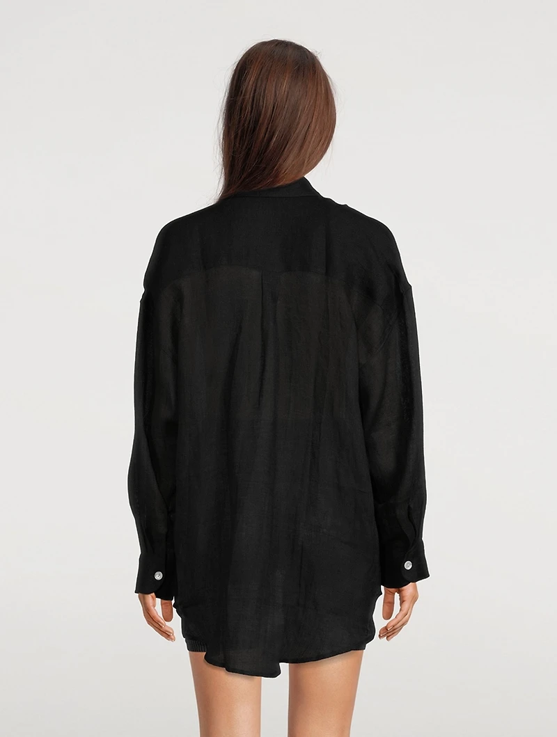 Playa Linen Oversized Shirt Dress