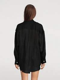 Playa Linen Oversized Shirt Dress