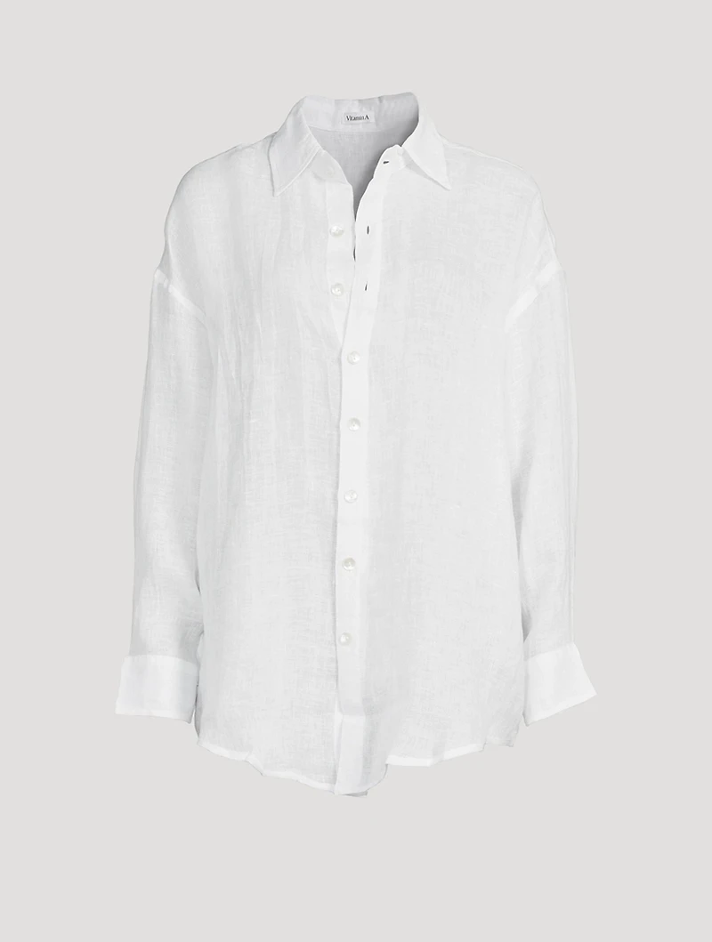 Playa Linen Oversized Shirt Dress