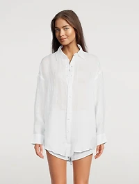 Playa Linen Oversized Shirt Dress