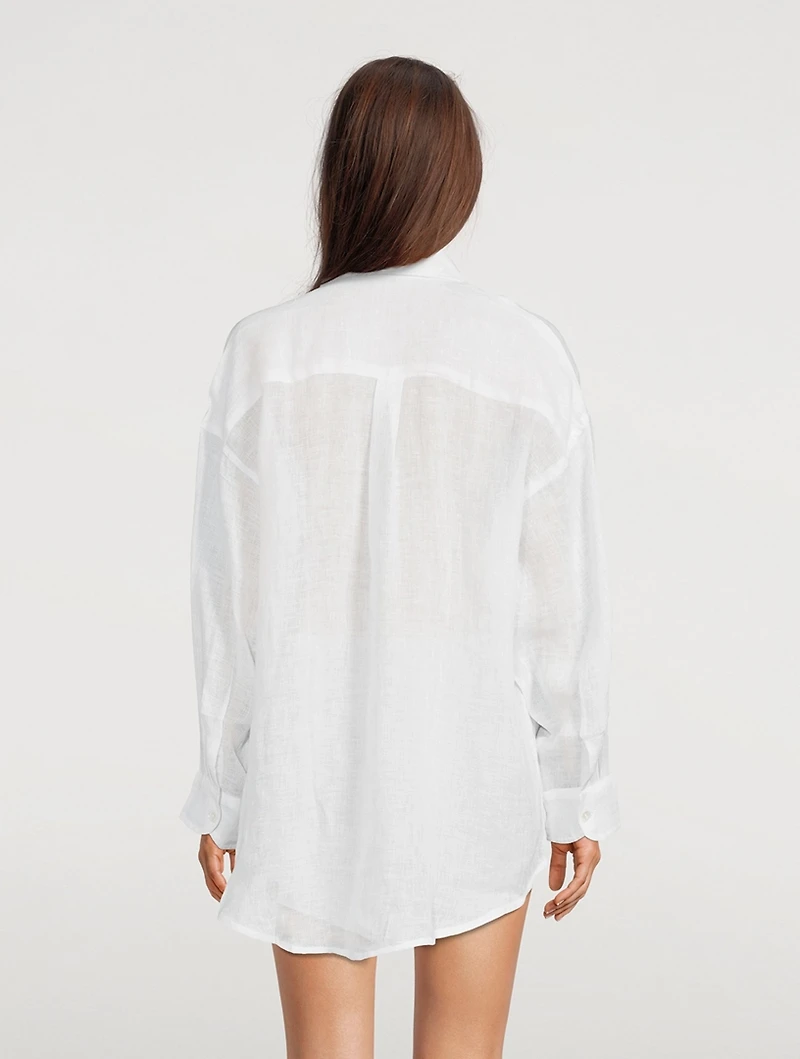 Playa Linen Oversized Shirt Dress
