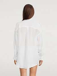 Playa Linen Oversized Shirt Dress
