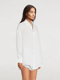 Playa Linen Oversized Shirt Dress