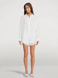 Playa Linen Oversized Shirt Dress
