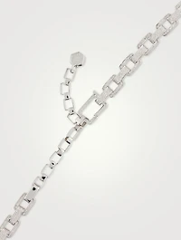 18K White Gold Pavé Diamond Deco Link Necklace