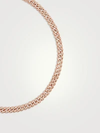 Mini 18K Rose Gold Pavé Diamond Link Choker Necklace