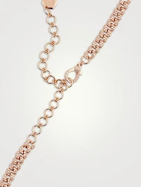 Mini 18K Rose Gold Pavé Diamond Link Choker Necklace