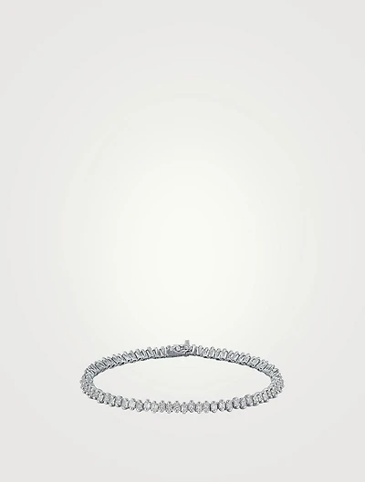 18K White Gold Princess Midi Diamond Tennis Bracelet
