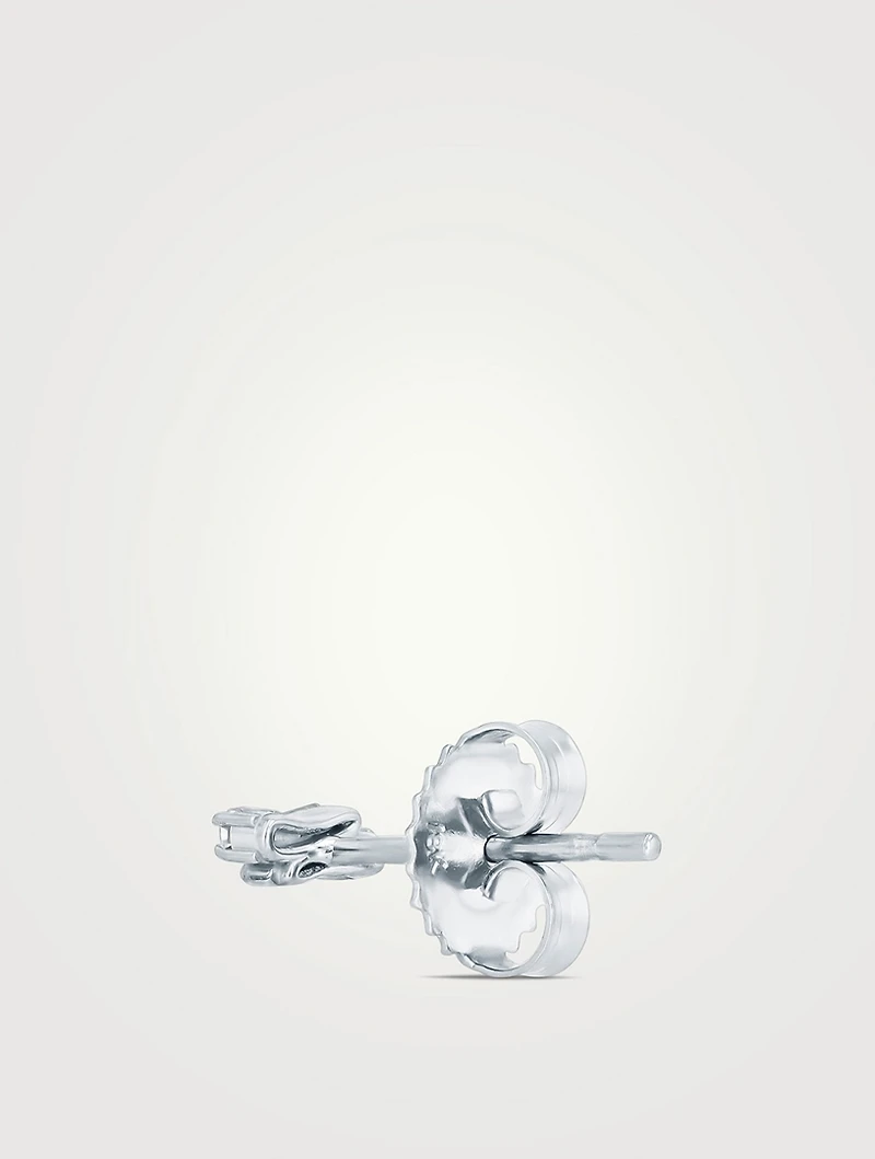 18K White Gold Classic Diamond Stud Earrings