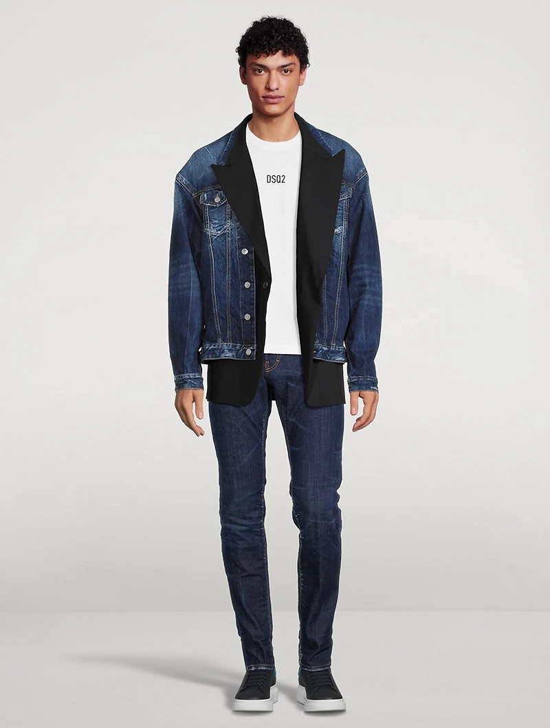 Wool And Denim Layered Jacket