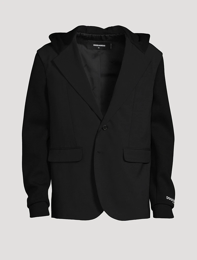 Wool Stretch Jacket With Hood