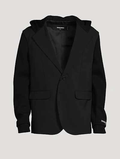 Wool Stretch Jacket With Hood