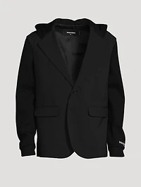 Wool Stretch Jacket With Hood