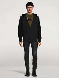 Wool Stretch Jacket With Hood