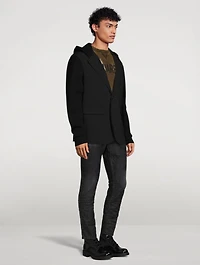 Wool Stretch Jacket With Hood