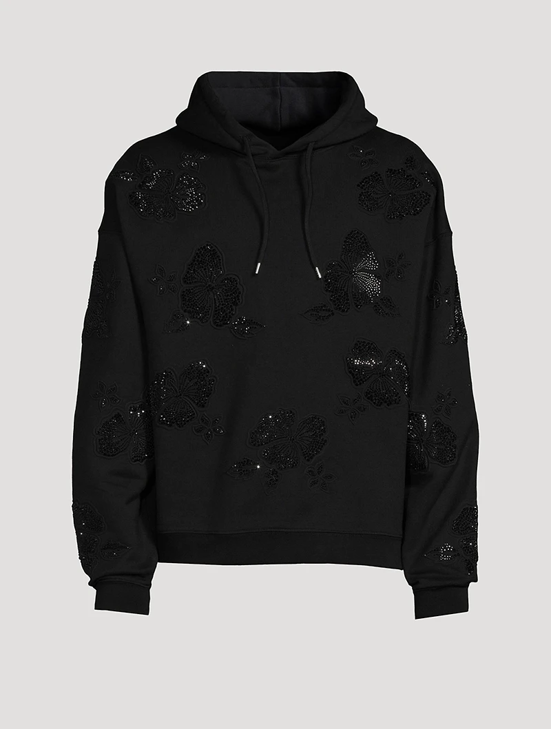 Goth Flower Cotton Hoodie