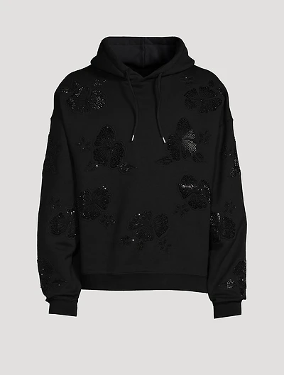 Goth Flower Cotton Hoodie