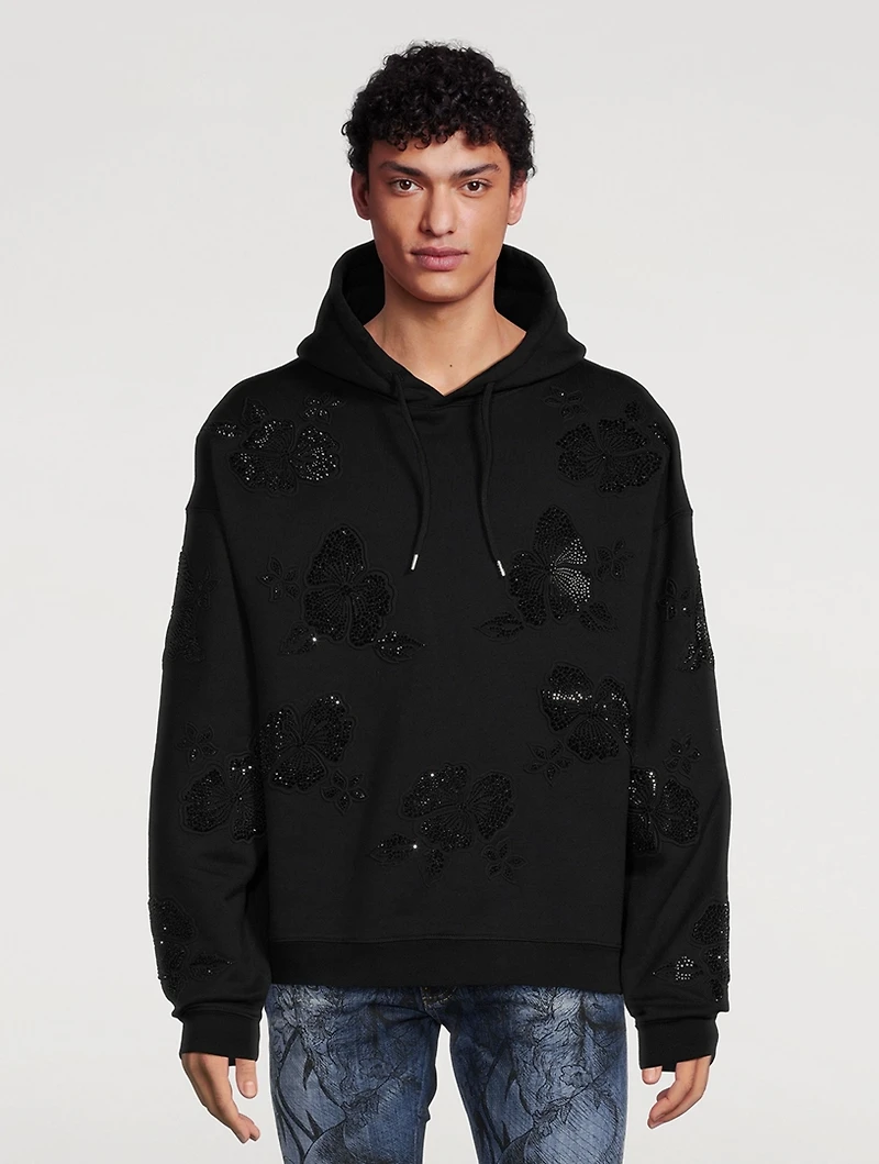 Goth Flower Cotton Hoodie